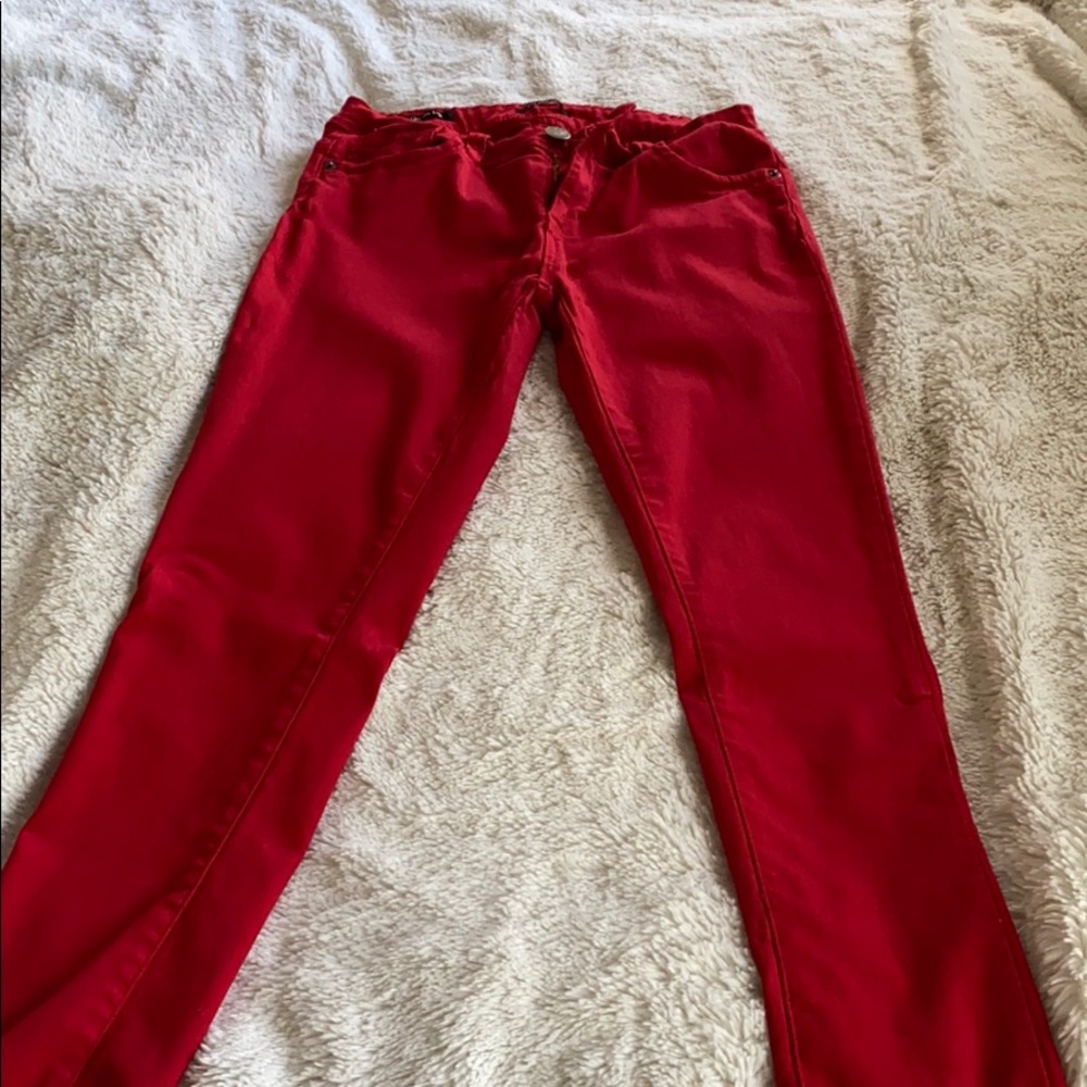 Red jeggings